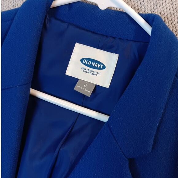 Old Navy Finley Crombie Coat L Bluetiful One Button Collar - Picture 5 of 16